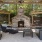 outside seating with a fireplace